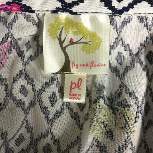 Anthropologie Fig & Flower Pink/Blue Top, Size PL - Picture 5 of 6